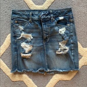 American Eagle Ripped Jean Skirt